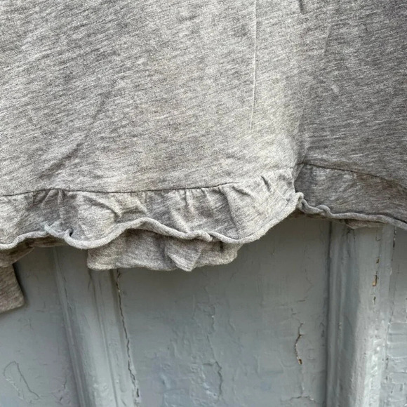 J. Crew Grey Ruffle Front Long Sleeve Shirt, Large - Picture 6 of 10